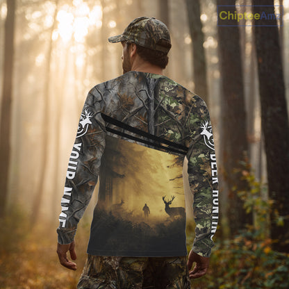 Whitetail Deer Hunting Custom Name Camouflage Shirt, Best for Hunting Season NBT286