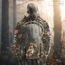 Load image into Gallery viewer, Custom Beagle Dog Rabbit Hunting US Flag Camo Shirts, Rabbit Hunting Gifts for Men NBT234