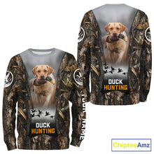 Load image into Gallery viewer, Mallard Duck Hunting Waterfowl Camo Custom Name Shirts for Men, Duck Hunting Clothing NBT288
