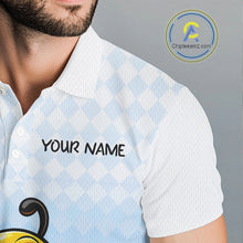 Load image into Gallery viewer, Funny Bee Golf Polo Shirt For Men, Cute Bee With Beer Print Shirt, Sporty Animal Golf Gift|Blue NBT664