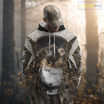 Beautiful Custom Camo Boar Hunting Shirt With Full All Over 3D Printing For Boar Hunters NBT162