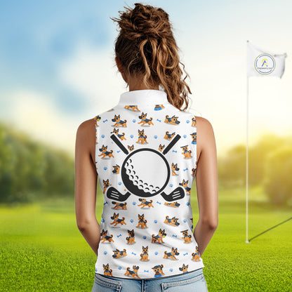 Womens Golf Polo Shirt Custom Funny German Shepherd Dog Team Womens Golf Top, Dog Lover Gift NBT541