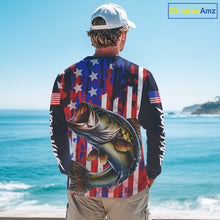 Load image into Gallery viewer, American Flag Bass Fishing Shirts Long Sleeve, Bass Fishing Tournament Shirts, Bass Fishing Shirts NBT432