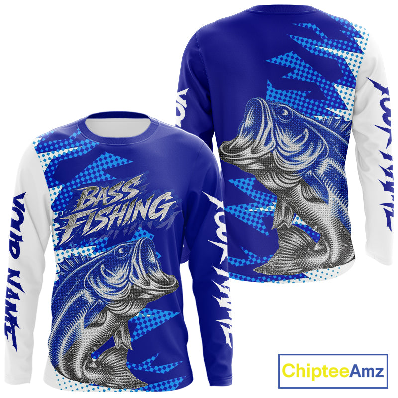Personalized Bass Fishing Shirts, Bass Fishing Shirts Long Sleeve Fishing Tournament Shirts NBT437