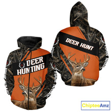 Load image into Gallery viewer, Custom Orange Camo 3D Animal Deer Hunting Shirt Best Hunting Clothes For Deer Season NBT261