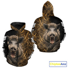 Load image into Gallery viewer, Custom Boar Hunting Brown Camo Shirts for Men, Hunting Gifts, Camouflage Boar Hunting Shirt NBT267