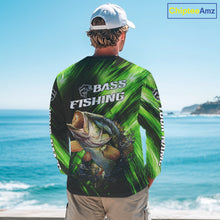 Load image into Gallery viewer, Green Camo Largemouth Bass Fishing Jersey For Men, Bass Fishing Performance Shirts Personalized Gifts NBT370