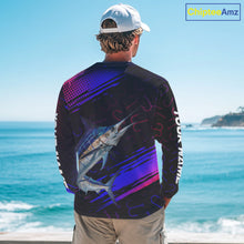 Load image into Gallery viewer, Custom Marlin Fishing Shirts Fish Hooks Long Sleeve Performance Shirt, Marlin Fishing Jersey NBT475