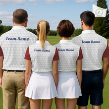 Load image into Gallery viewer, Mens golf polo shirt golf balls pattern with custom golfer name and team - back view