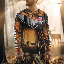 Load image into Gallery viewer, Orange Camo Deer Bow Hunting Custom Name Shirts - Best Hunting Apparel, Hunting Gifts for Men NBT42