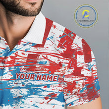 Load image into Gallery viewer, American Flag Golf Polo Shirt Custom Mens Golf Shirts US Flag Golf Polo Shirt NBT568