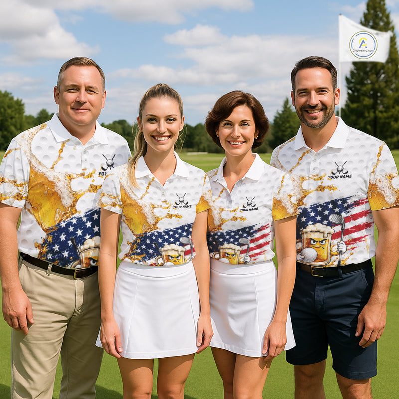 Patriotic Beer Mens Golf Polo Shirt for team golf 