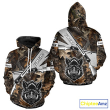 Load image into Gallery viewer, Wild Boar Hunting Rifle Vector 3D Printed Custom Name Shirts, Boar Hunting Clothing, Hunting Gifts NBT219