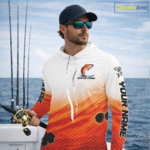 Load image into Gallery viewer, Redfish Fishing Scales Custom Name UV Protection Long Sleeve Hooded Fishing Shirts NBT514
