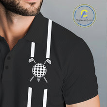 Load image into Gallery viewer, Personalized Golf Gift For Men, Custom Name Golf Polo Shirt, Golf Cart Pattern Polo For Golf Lovers NBT804