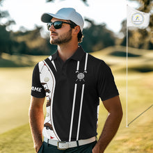 Load image into Gallery viewer, Personalized Golf Gift For Men, Custom Name Golf Polo Shirt, Golf Cart Pattern Polo For Golf Lovers NBT804