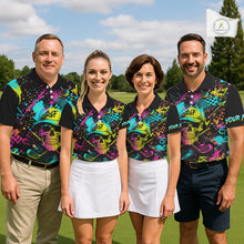 Load image into Gallery viewer, Golf Skull Graffiti Mens Golf Polo Shirt for team golf group - multiple golfers wearing streetwear skull graffiti Polo shirts, custom team name available