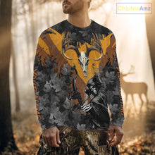 Load image into Gallery viewer, Deer Hunting Grim Reaper Camo Custom Name 3D All Over Print Shirts Personalized Gift NBT302