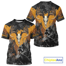 Load image into Gallery viewer, Deer Hunting Grim Reaper Camo Custom Name 3D All Over Print Shirts Personalized Gift NBT302