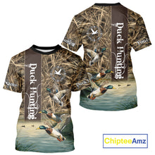Load image into Gallery viewer, Best Duck Hunting Camouflage Custom Name 3D Shirts, Personalized Duck Hunting Gifts NBT113