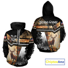 Load image into Gallery viewer, Red Deer Hunting Autumn Camo Custom Name American Flag - Best Gift Ideas for Hunters NBT40