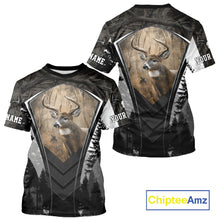 Load image into Gallery viewer, Beautiful Whitetail Deer Hunting Dark Camo 3D All Over Printed Shirts, Hunting Gifts for Men NBT86