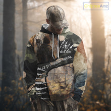 Load image into Gallery viewer, Camouflage Bow Hunting Custom Name Hoodie, Longsleeve Shirt, Perfect for Deer Season NBT08