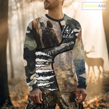 Load image into Gallery viewer, Camouflage Bow Hunting Custom Name Hoodie, Longsleeve Shirt, Perfect for Deer Season NBT08