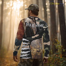 Load image into Gallery viewer, Camouflage Bow Hunting Custom Name Hoodie, Longsleeve Shirt, Perfect for Deer Season NBT08