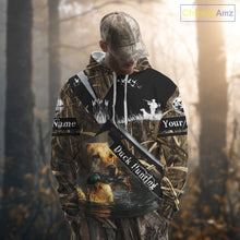 Load image into Gallery viewer, Duck Hunting Camo Shirt with Yellow Labrador Retriever for Duck Hunter - Best Duck Hunting Gifts NBT47