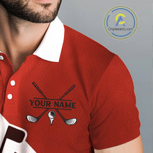 Load image into Gallery viewer, Red Golf Bag Mens Golf Polo Shirts Custom Golf Shirts, Golf Attire For Men NBT578