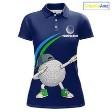 Load image into Gallery viewer, Blue Funny Golf Ball Custom Team Polo Shirt, Personalized Womens Golf Polo Shirt, Golf Lovers Gift NBT604