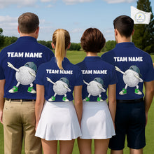 Load image into Gallery viewer, Blue Funny Golf Ball Custom Team Polo Shirt, Personalized Mens Golf Polo Shirt, Golf Lovers Gift NBT604