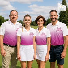 Load image into Gallery viewer, Pink White Mens Polo Golf  Shirts Custom Name Golf Shirt For Men, Golf Team Clothes NBT505