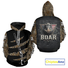 Load image into Gallery viewer, Beautiful Wild Boar Hunting 3D Print Camouflage Shirts with Rifle, Boar Hunting Clothes NBT142