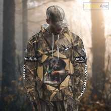 Load image into Gallery viewer, Mallard Duck Hunting Black Lab Camo 3D All Over Printed Shirt, Hunting Hoodie for Men NBT193