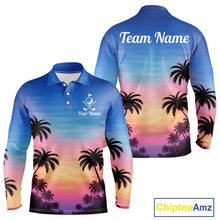 Load image into Gallery viewer, Custom Palm Tree Polo Golf Shirts For Men, Hawaii Tropical Personalized Polo Shirts, Golf Gifts NBT543