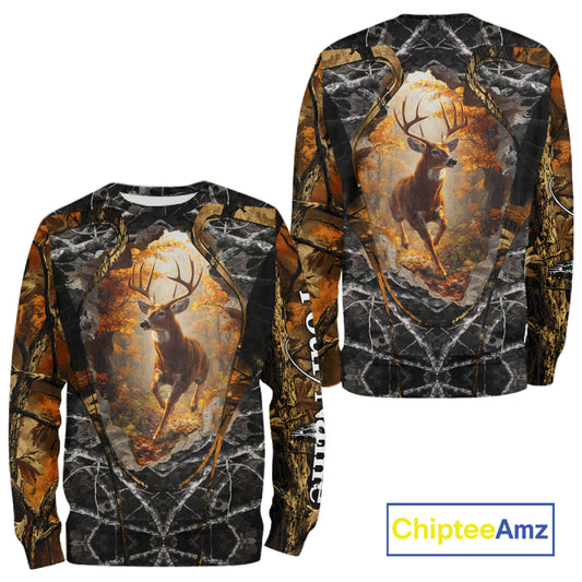 Personalized Deer Hunting 3D All Over Printed Camo Custom Name Shirt, Hunting Gift NBT311