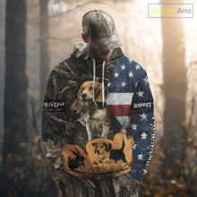 Load image into Gallery viewer, Custom Rabbit Hunting Camo US Flag 3D Shirts for Hunters, Rabbit Hunting Clothing NBT214