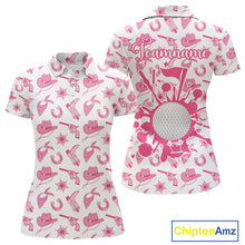 Load image into Gallery viewer, Pink Western Cowgirl Womens Golf Polo Shirts, Cute Cowgirl Golf Shirts, Funny Country Style Shirt NBT476