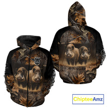 Load image into Gallery viewer, Wild Boar Hunting Forest Camouflage 3D Custom Name Shirts, Boar Hunting Gift Ideas for Hunters NBT224