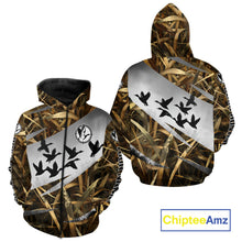 Load image into Gallery viewer, Duck Hunting Mallard Duck Waterfowl Custom Name 3D All Over Print Shirt, Hunting Gifts for Men NBT295