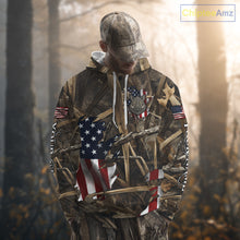 Load image into Gallery viewer, American Flag Boar Camo Hunting Shirt, Best Hunting Clothes for Boar Hunting Season NBT185