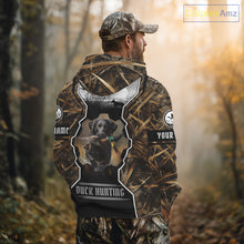 Load image into Gallery viewer, Custom Mallard Duck Black Lab Retriever Hunting Camo 3D Printed Custom Name Shirts NBT189