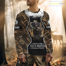 Load image into Gallery viewer, Custom Mallard Duck Black Lab Retriever Hunting Camo 3D Printed Custom Name Shirts NBT189