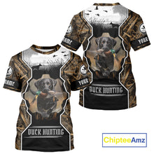 Load image into Gallery viewer, Custom Mallard Duck Black Lab Retriever Hunting Camo 3D Printed Custom Name Shirts NBT189