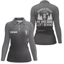 Load image into Gallery viewer, Search &amp; Rescue Grey Geometric Pattern Disc Golf Polo Shirts Cool Disc Golf Shirts For Women LDT0517