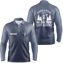 Load image into Gallery viewer, Search &amp; Rescue Navy Blue Geometric Mens Disc Golf Polo Shirts Cool Disc Golf Shirts For Men LDT1069