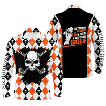 Load image into Gallery viewer, Mens Skull Golf Shirt Custom Golf Shirt With Skulls, Argyle Golf Shirts For Men, Halloween Golf Gifts LDT0069
