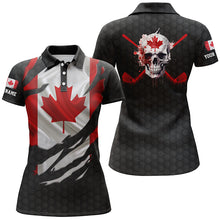Load image into Gallery viewer, 3D Canadian Flag Patriotic Ripped Golf Polo Shirts Skull Golf Shirts For Women Golf Gifts LDT0492